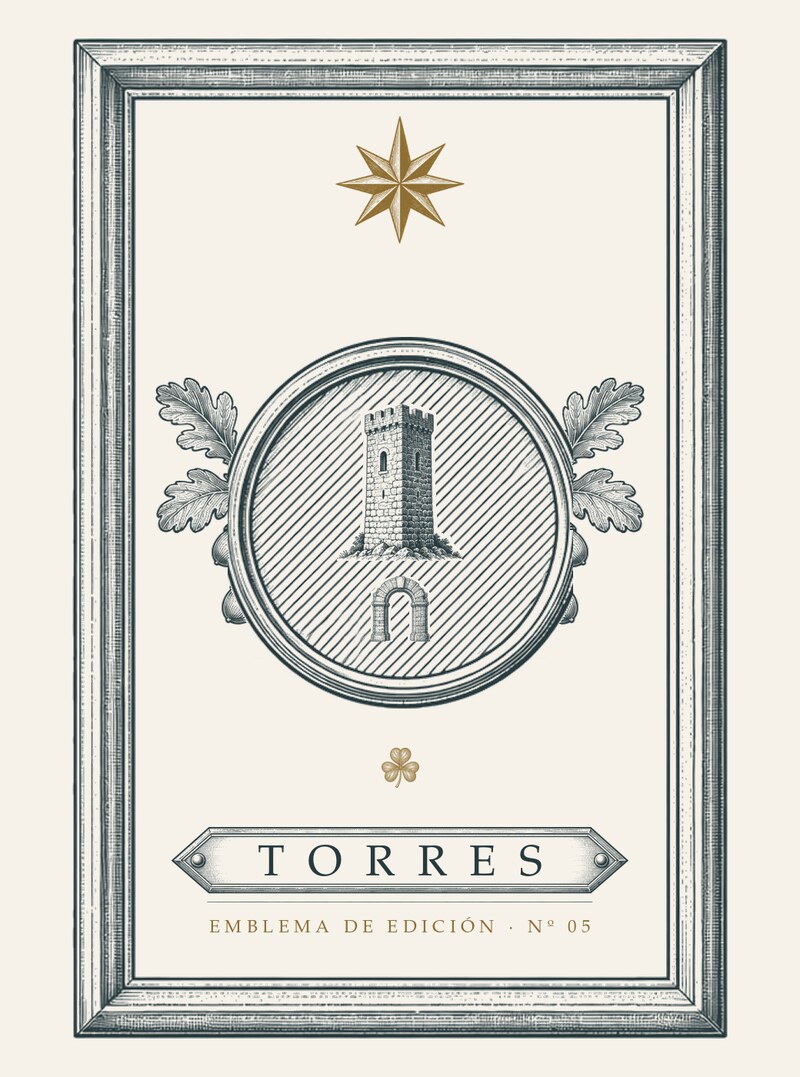 Emblema de edición del informe de Torres, grabado dentro de una orla.